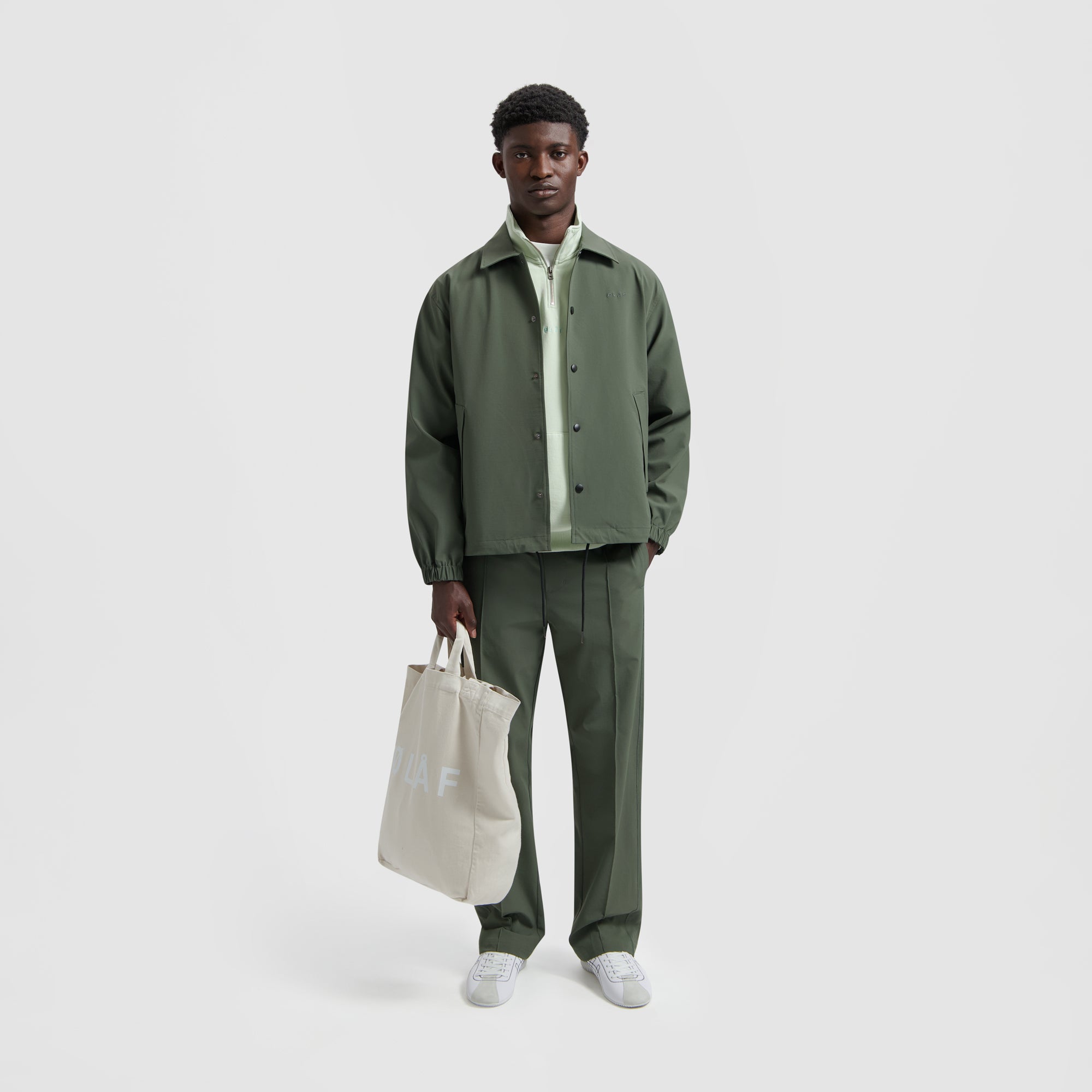 Bonded Ripstop Coach Jacket - Grey Green