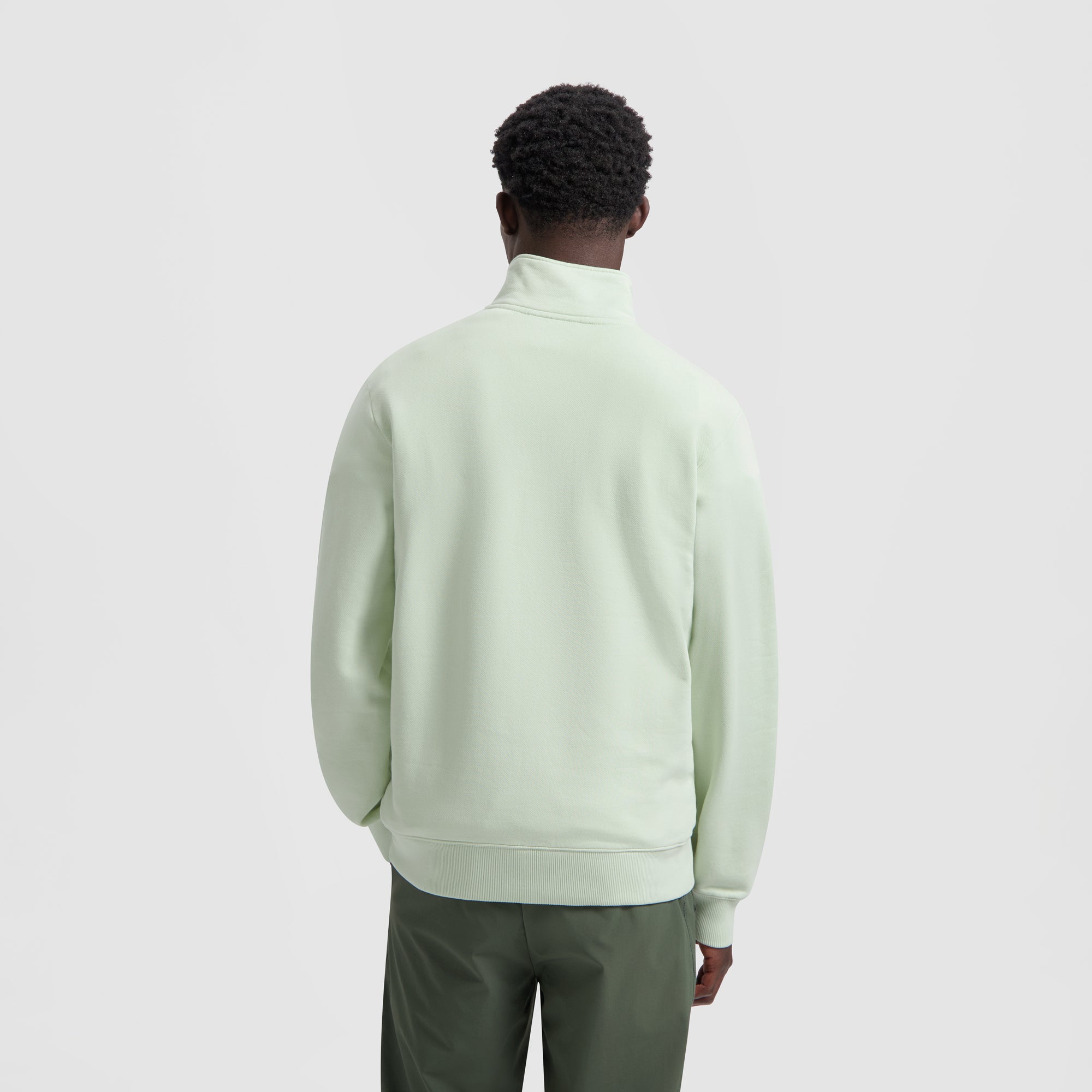 Block Zip Mockneck - Pale Green