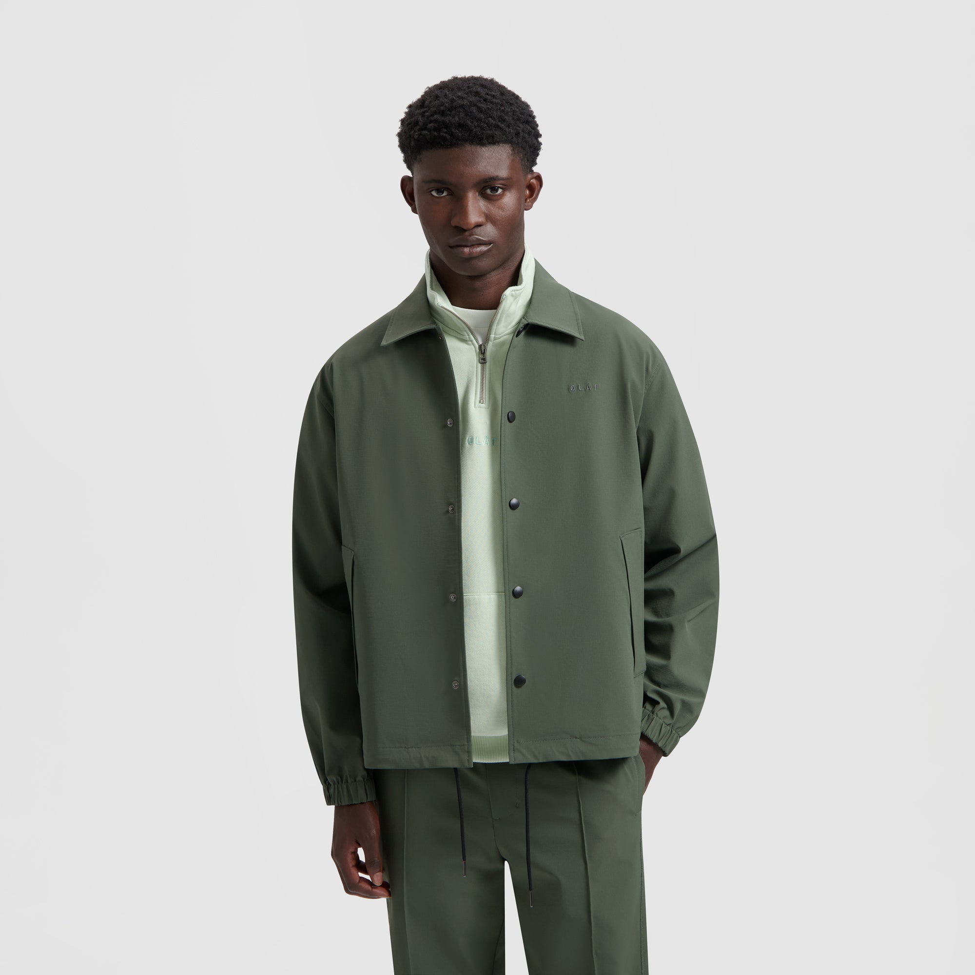 Bonded Ripstop Coach Jacket - Grey Green