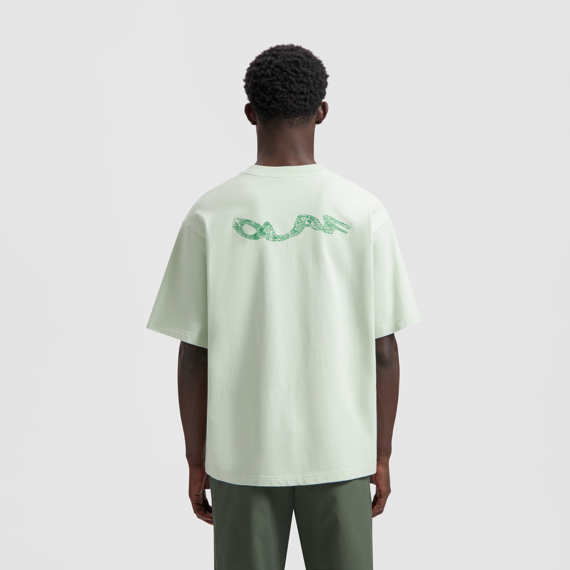 Wavy Drift Embro Tee - Pale Green