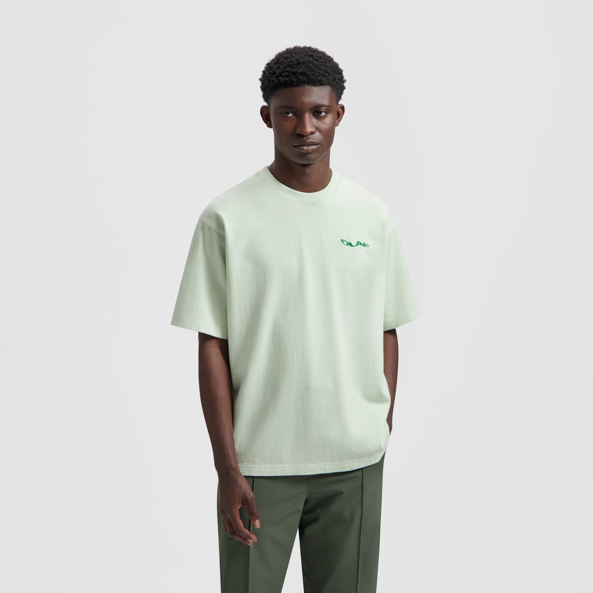 Wavy Drift Embro Tee - Pale Green