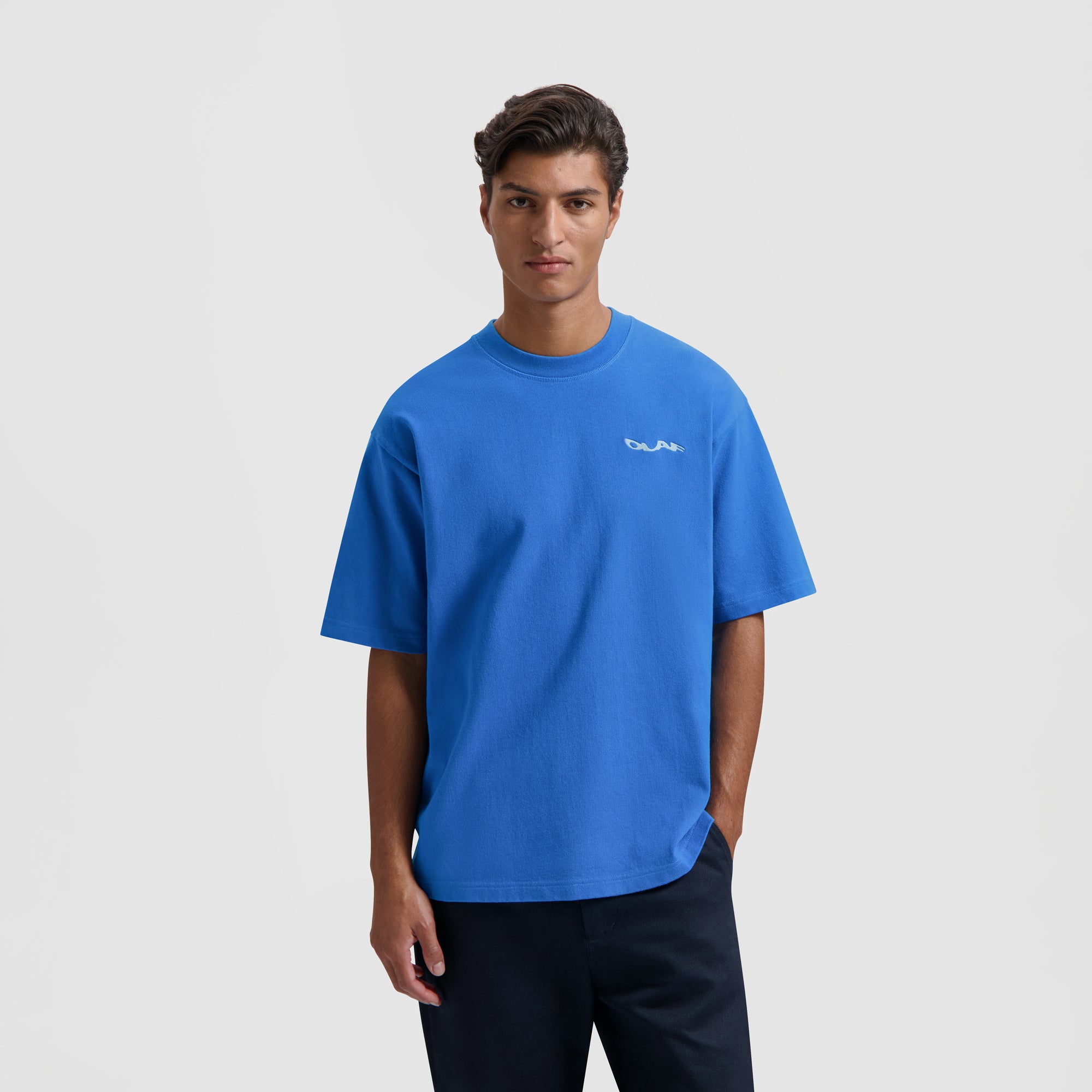 Wavy Drift Embro Tee - Bright Blue