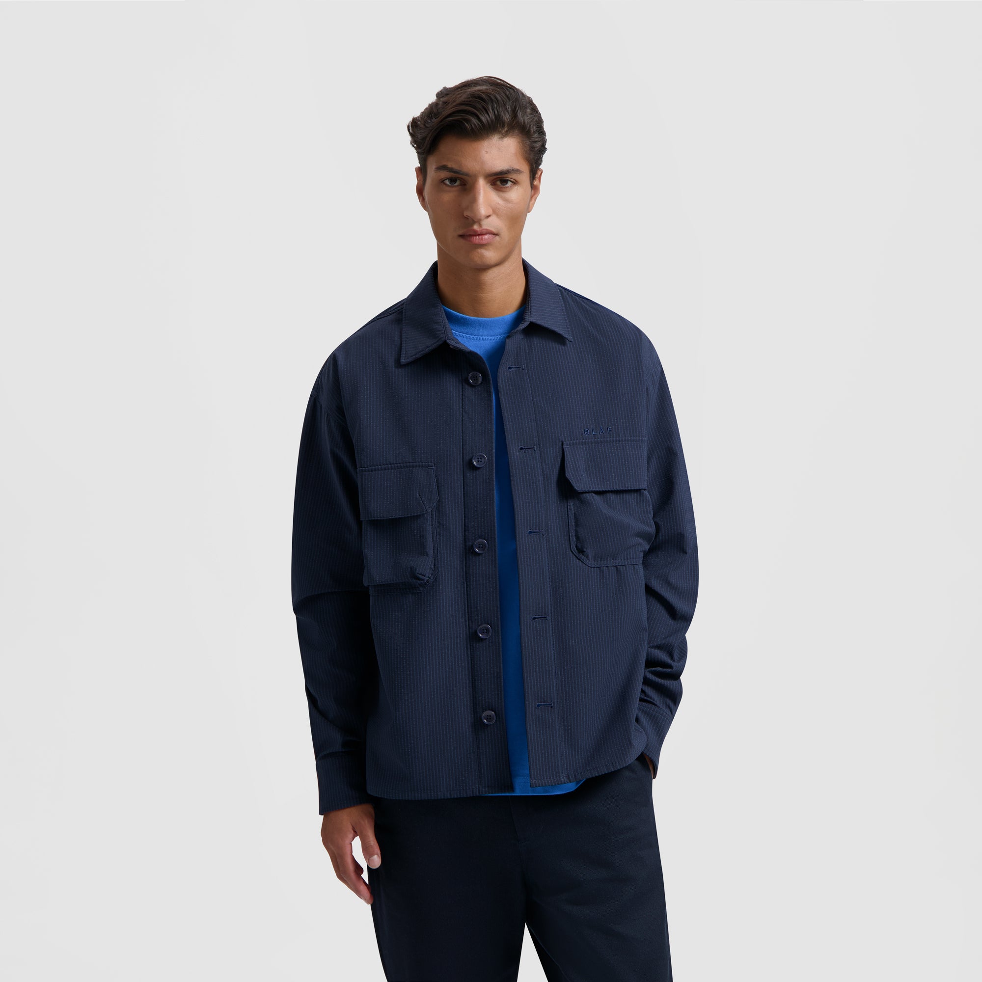 Bonded Pocket Overshirt - Navy