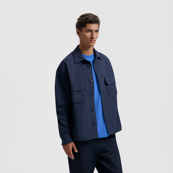 Bonded Pocket Overshirt - Navy