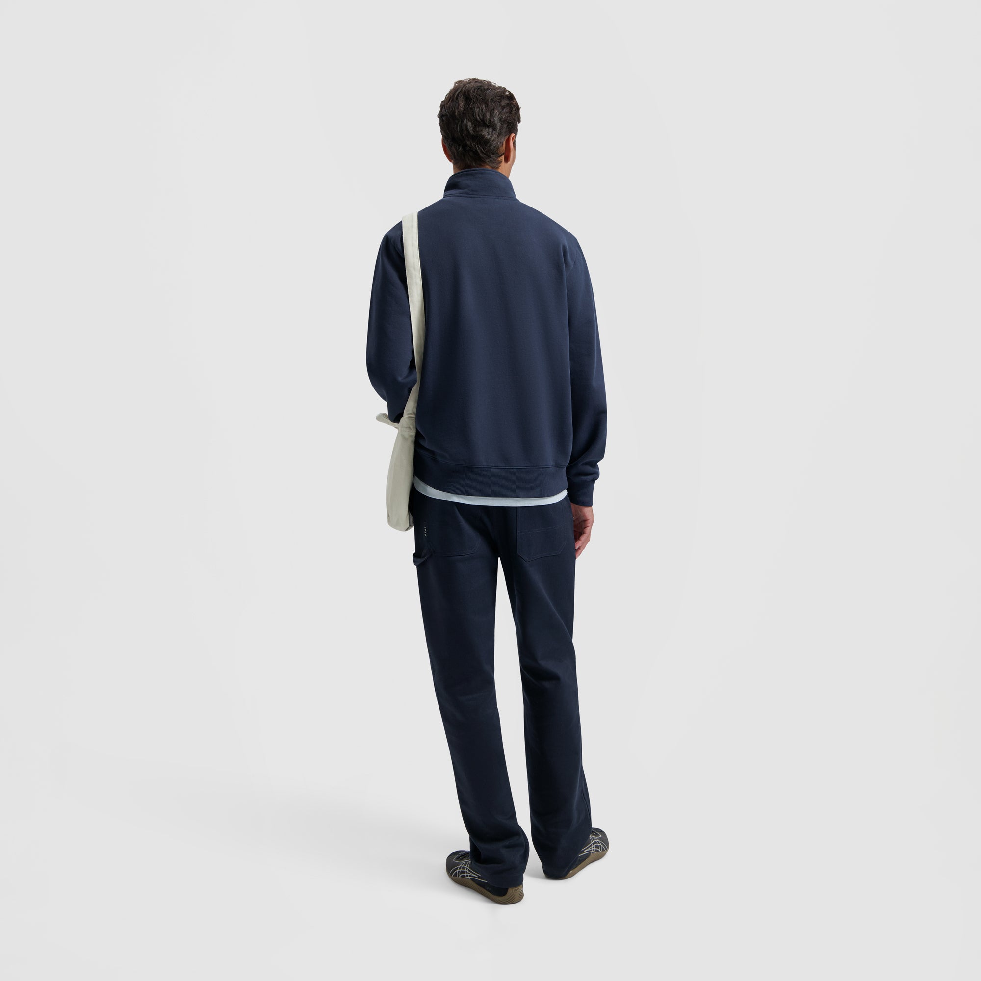 Block Zip Mockneck - Navy