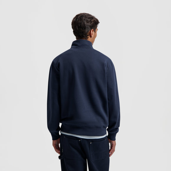 Block Zip Mockneck - Navy