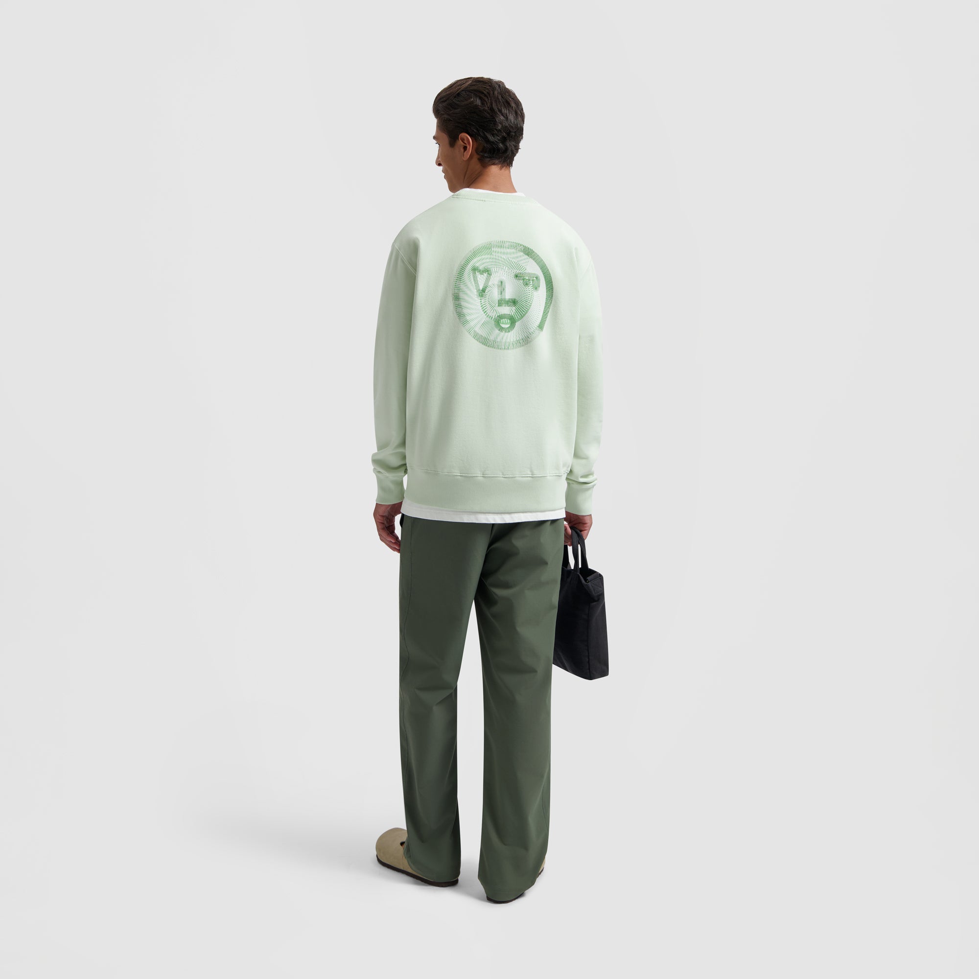 Spiral Face Crewneck - Pale Green