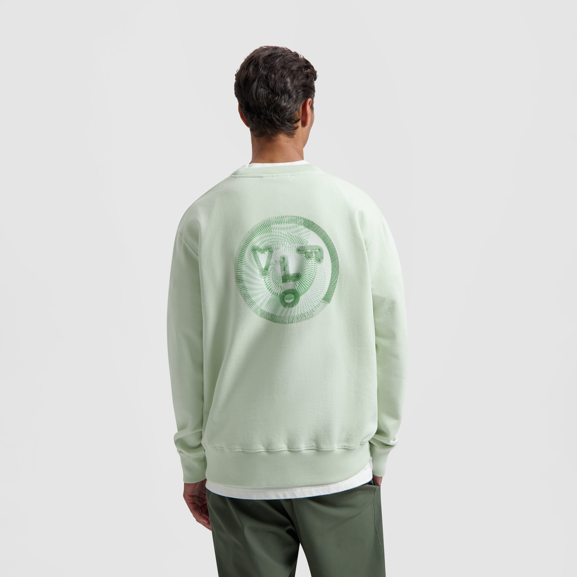 Spiral Face Crewneck - Pale Green