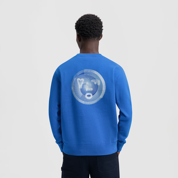 Spiral Face Crewneck - Bright Blue