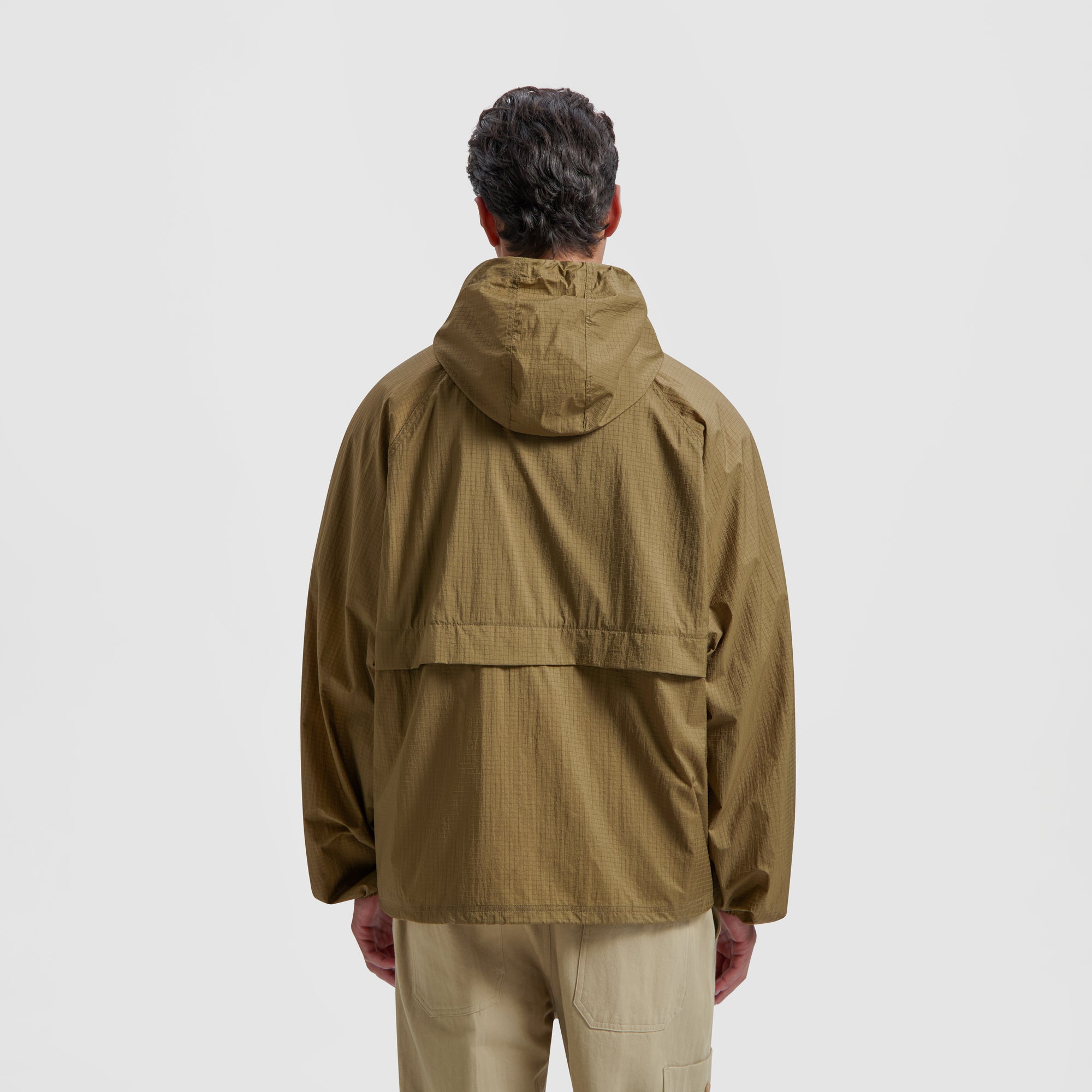 Hooded Windbreaker - Moss Brown