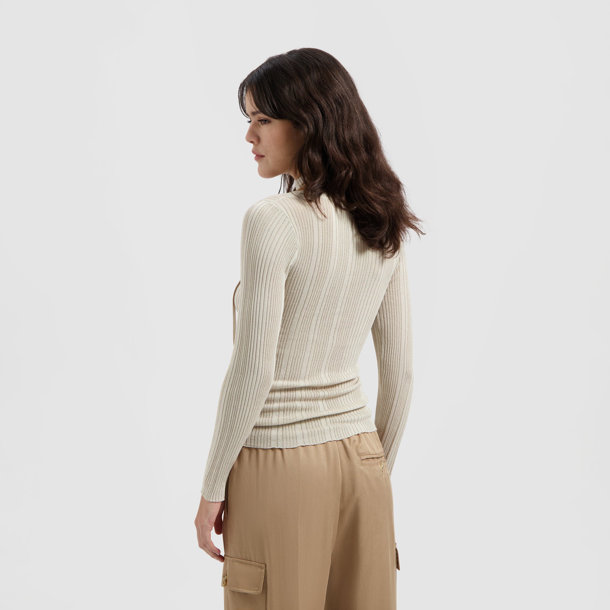 Adjustable Tie Knit Top - Cement