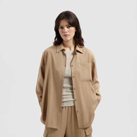 Drapey LS Shirt - Cinnamon Brown