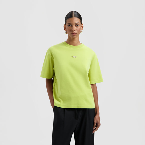 Retro Logo Boxy Tee - Pear Green