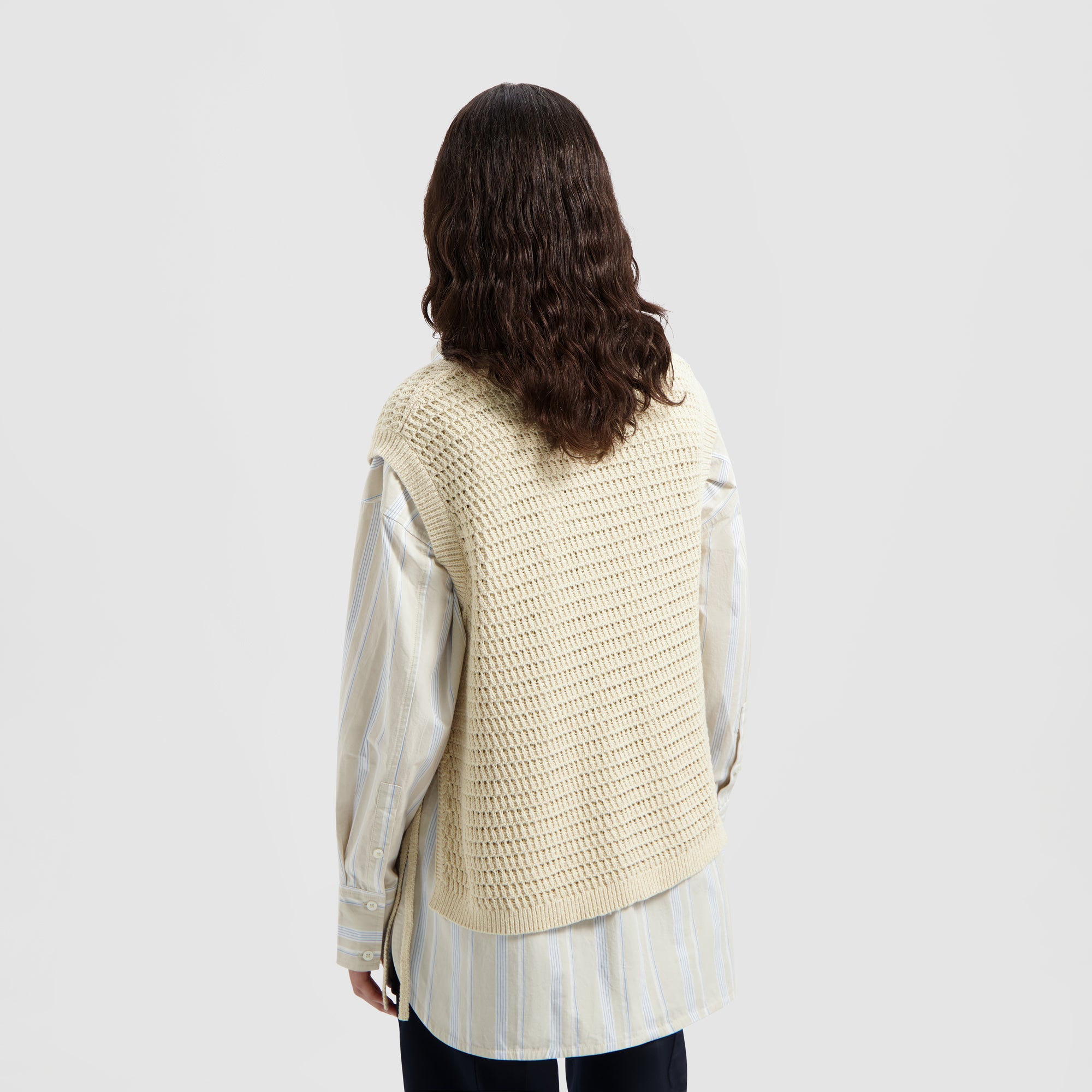 Open Knit Vest - Off White