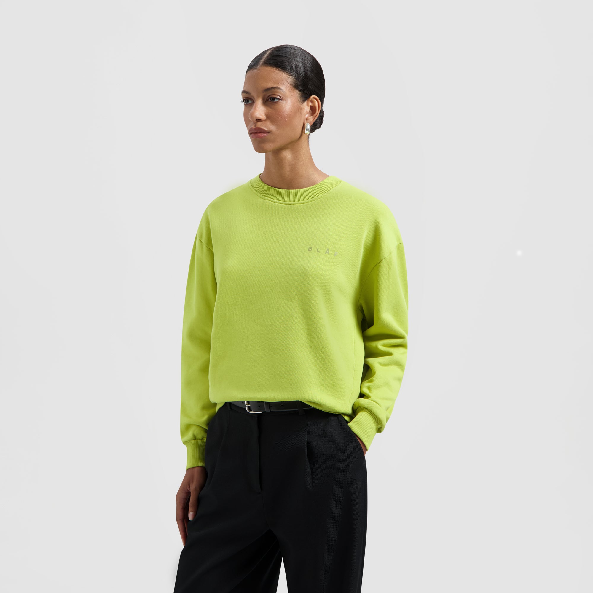 Spiral Face Crewneck - Pear Green