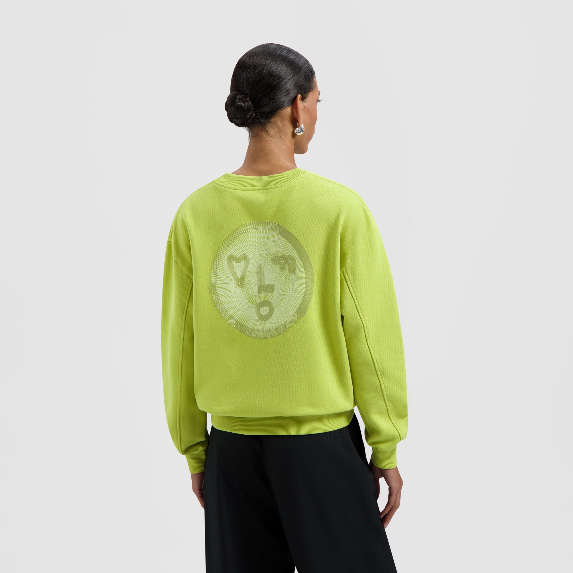 Spiral Face Crewneck - Pear Green