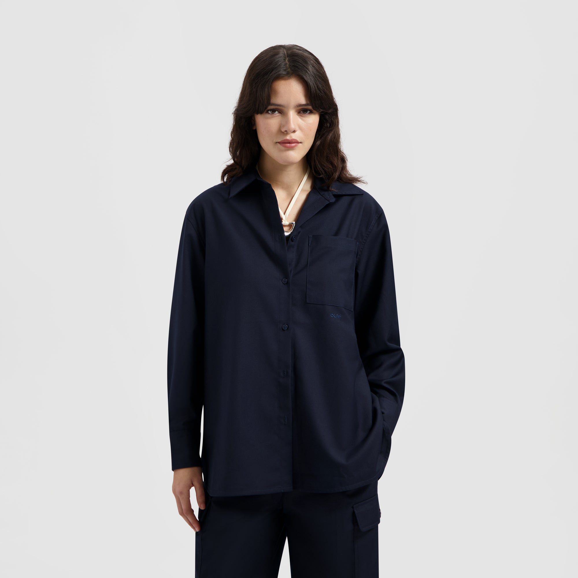 Drapey LS Shirt - Navy