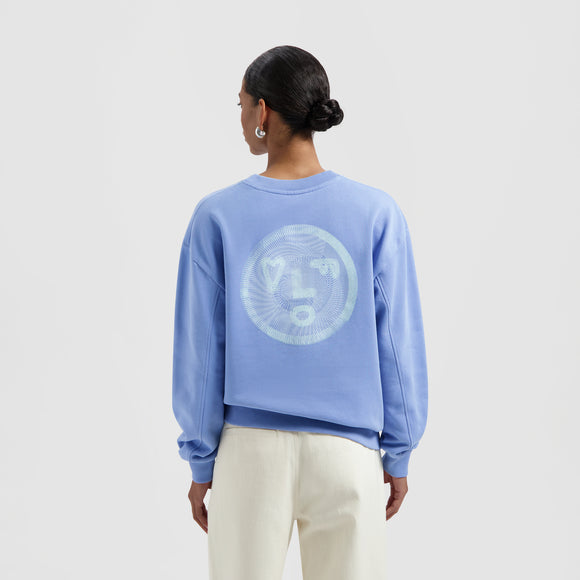 Spiral Face Crewneck - Summer Sky Blue