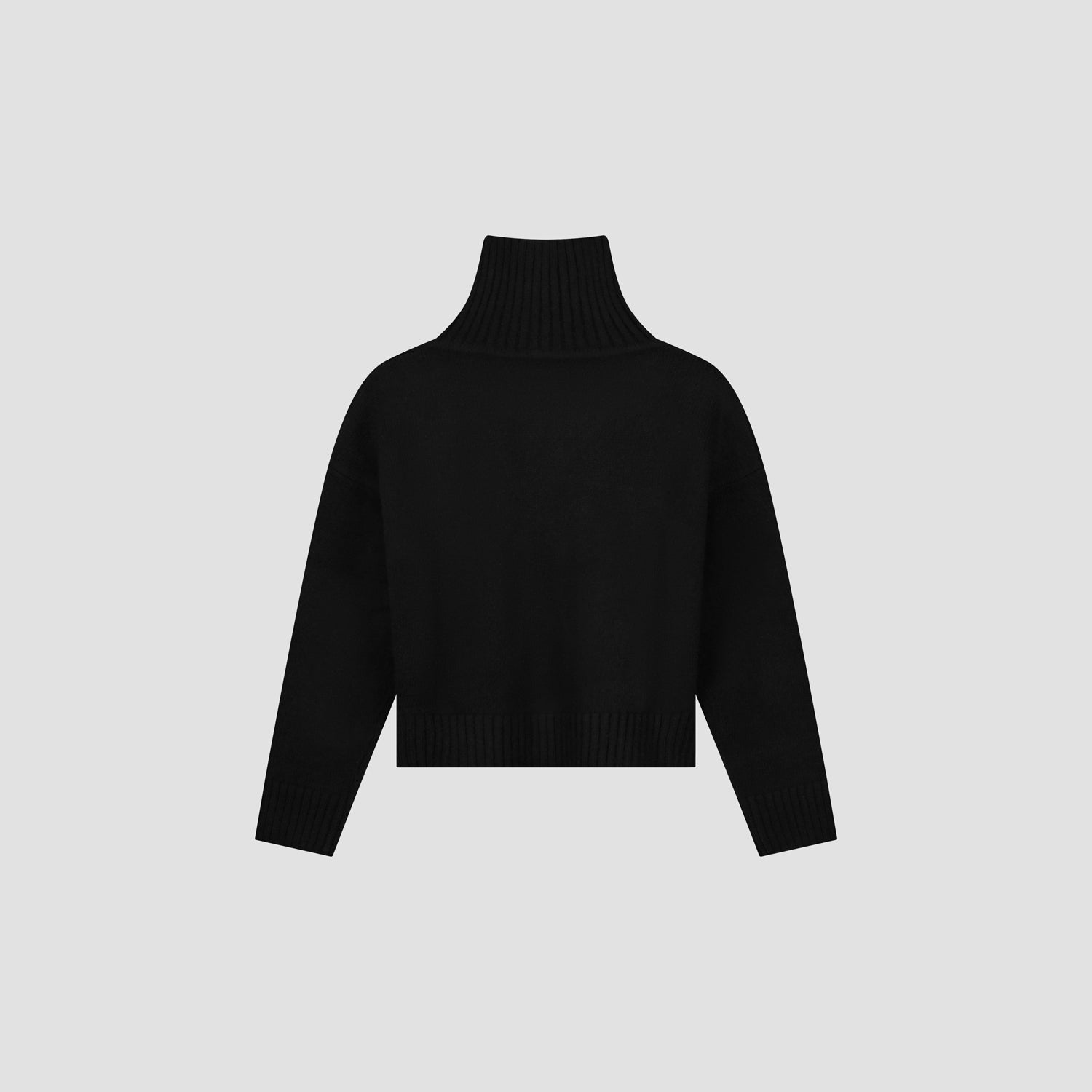 WMN Stencil Zip Mockneck - Black