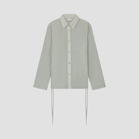 WMN Slim Tie Shirt - Pale Seafoam