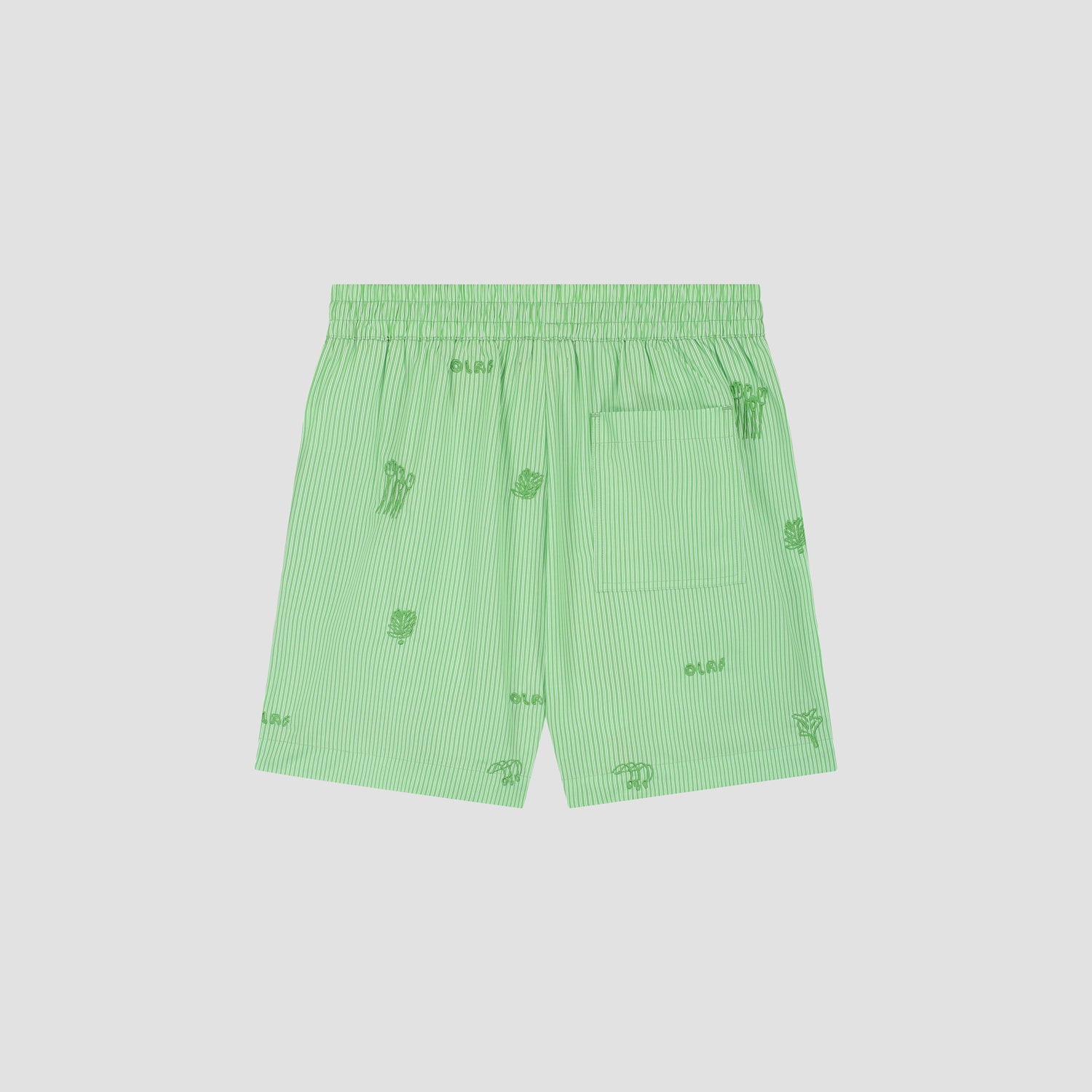 WMN Stripe Embro Shorts - Green