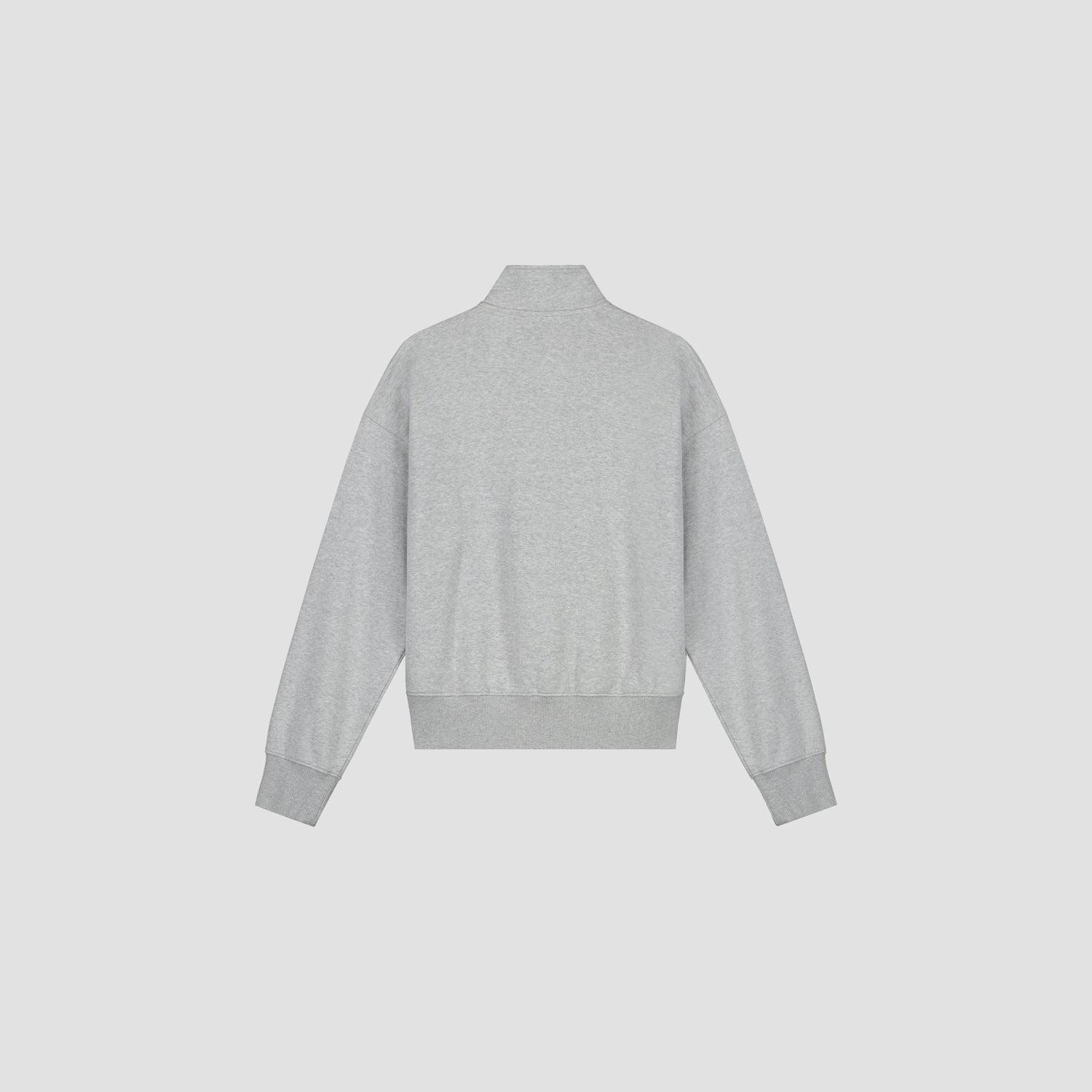 Retro Zip Mock Neck - Heather Grey