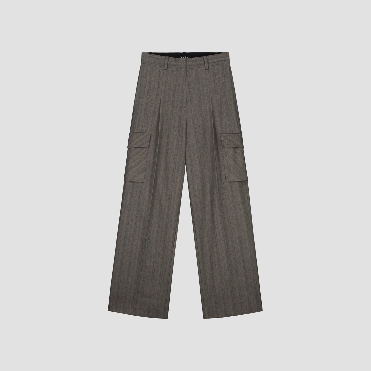 Herringbone Cargo Pants - Brown