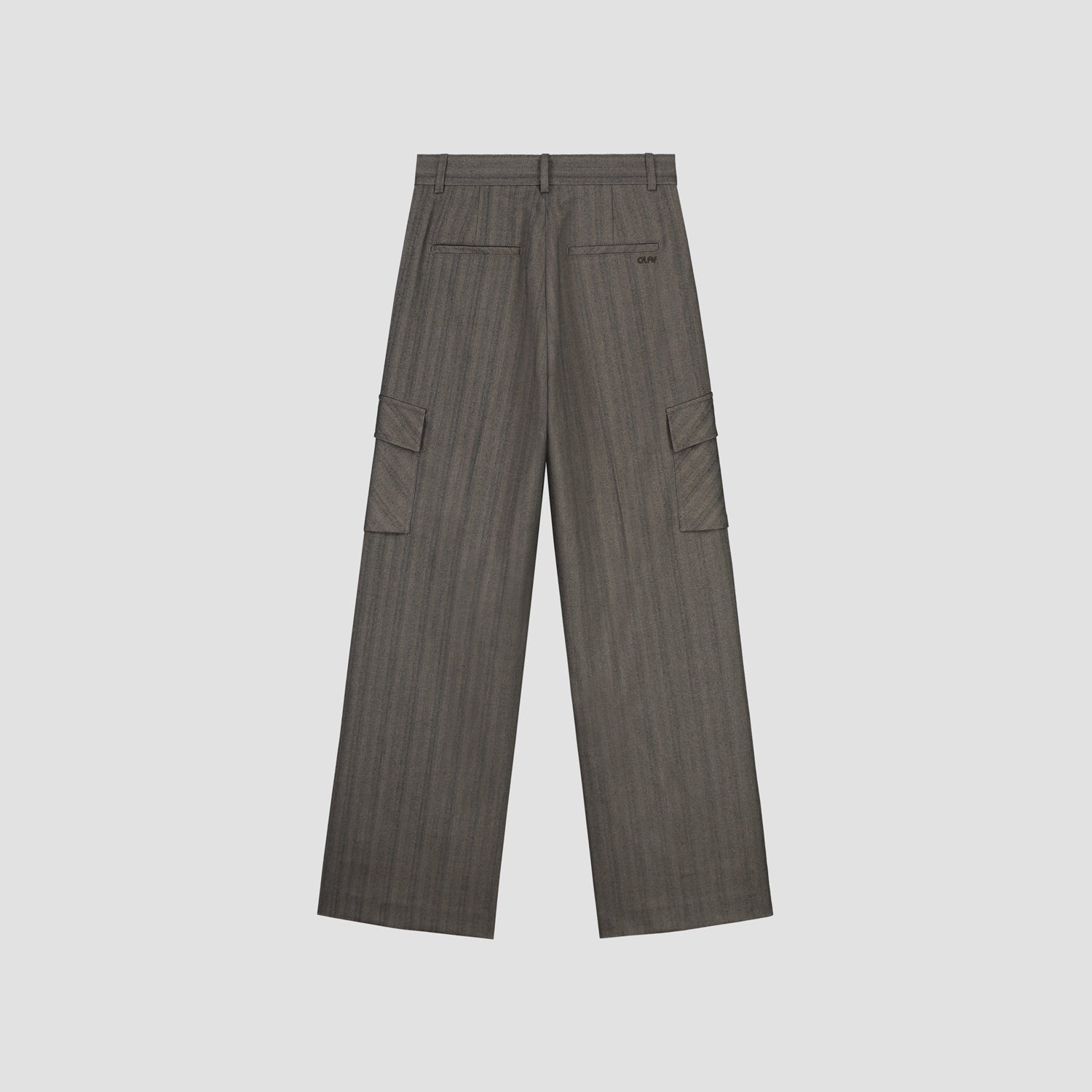 Herringbone Cargo Pants - Brown