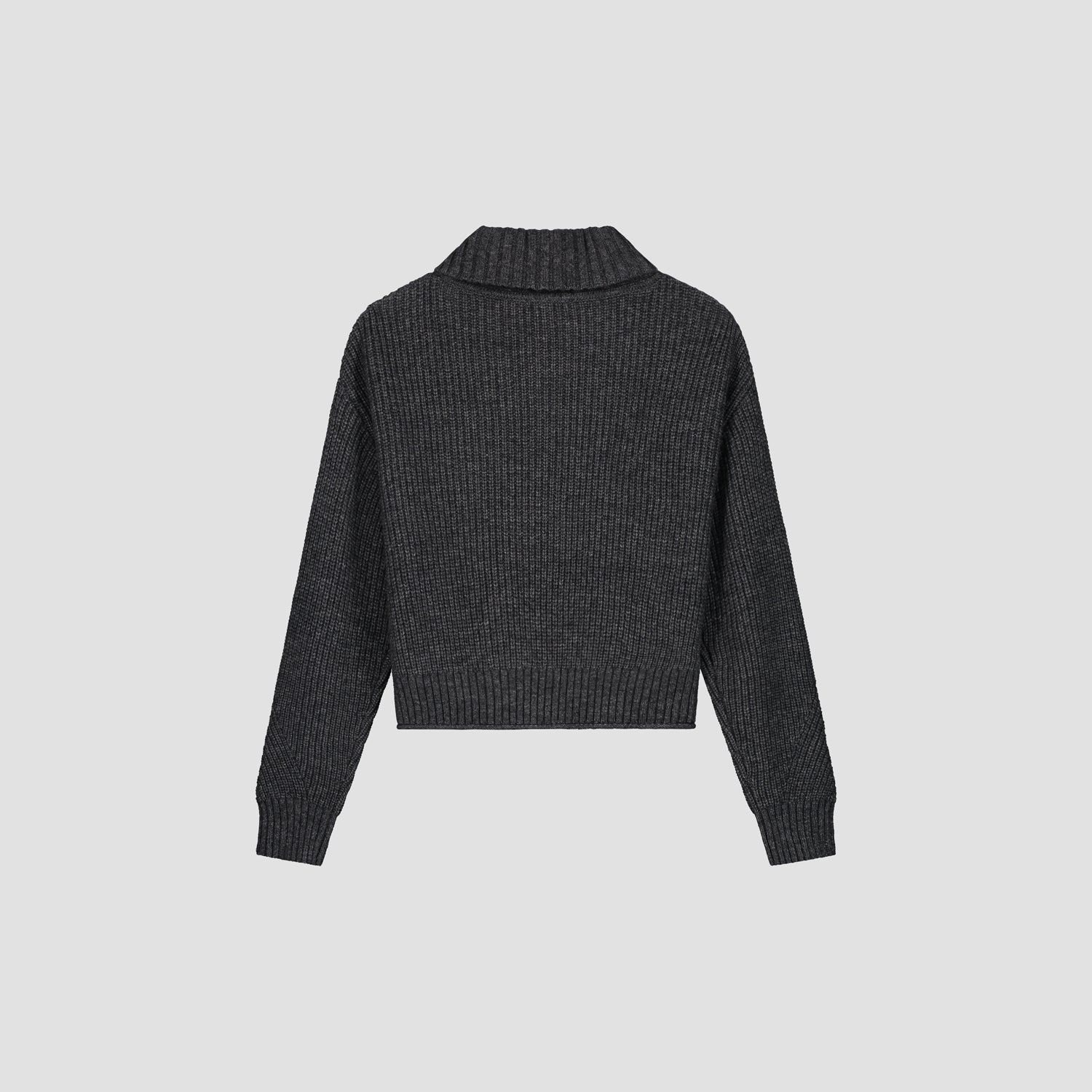 Merino Half Zip Knit - Dark Grey