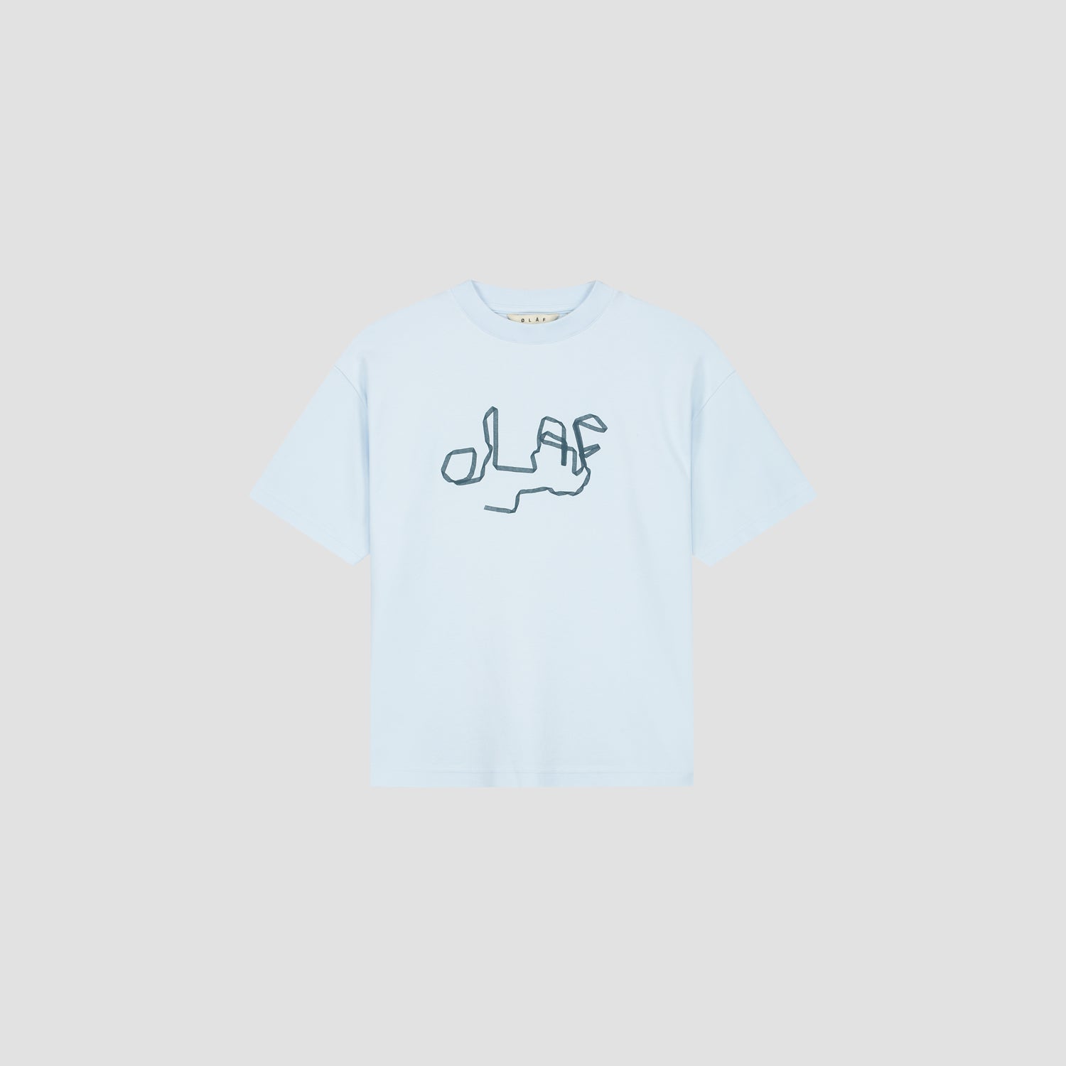 Ribbon Logo Boxy Tee - Light Blue