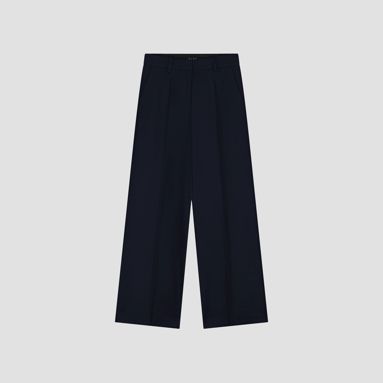 Wool Wide Leg Pant - Navy