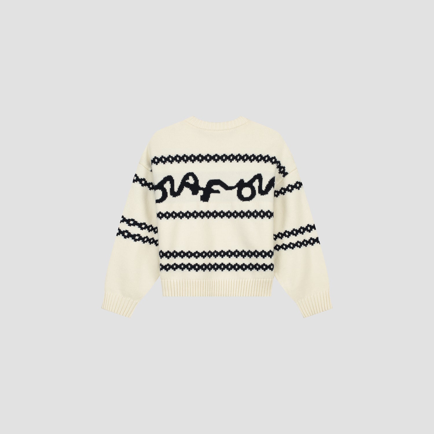 Signature Jacquard Crewneck Knit - Off White