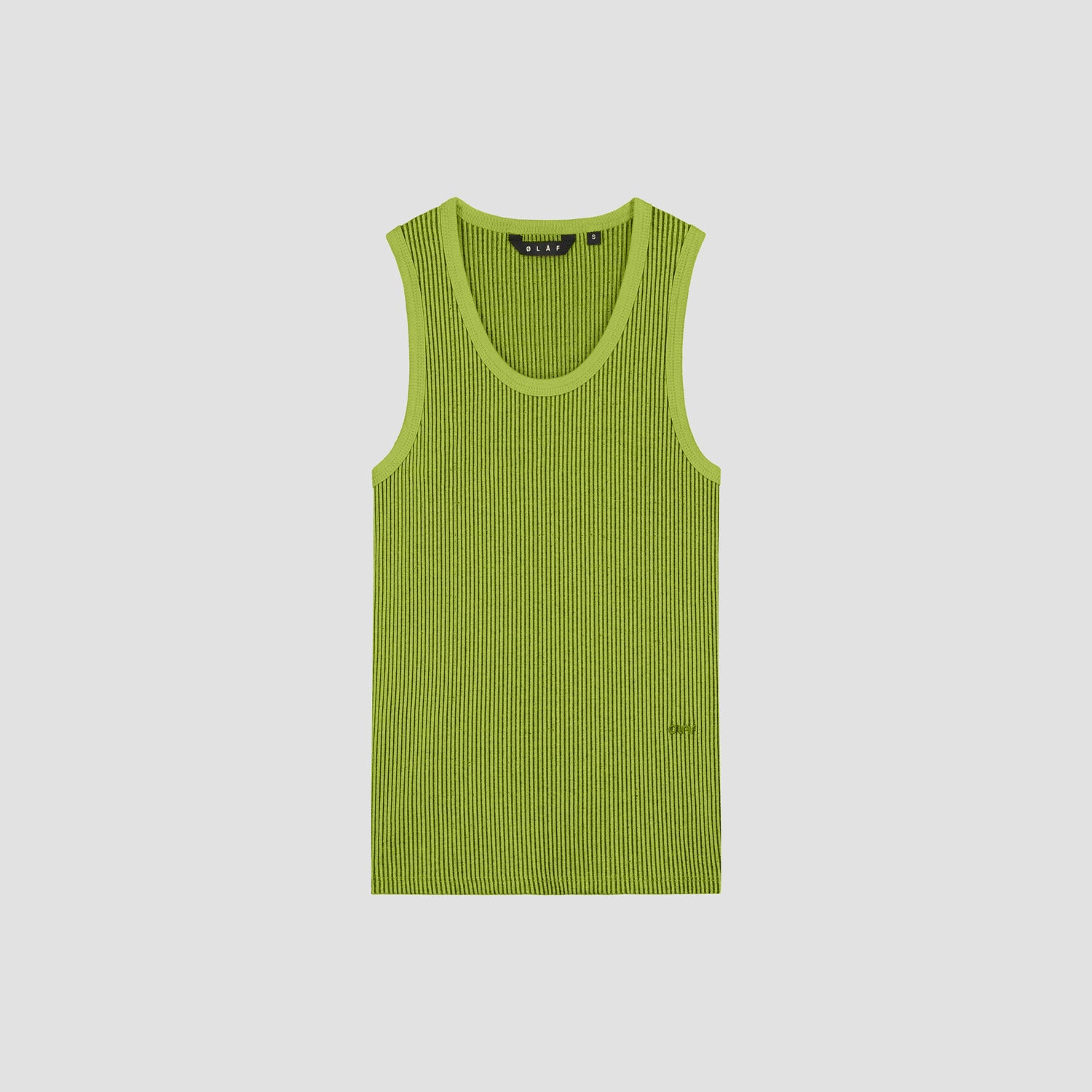 Retro Logo Ribbed Tank Top - Pear Green