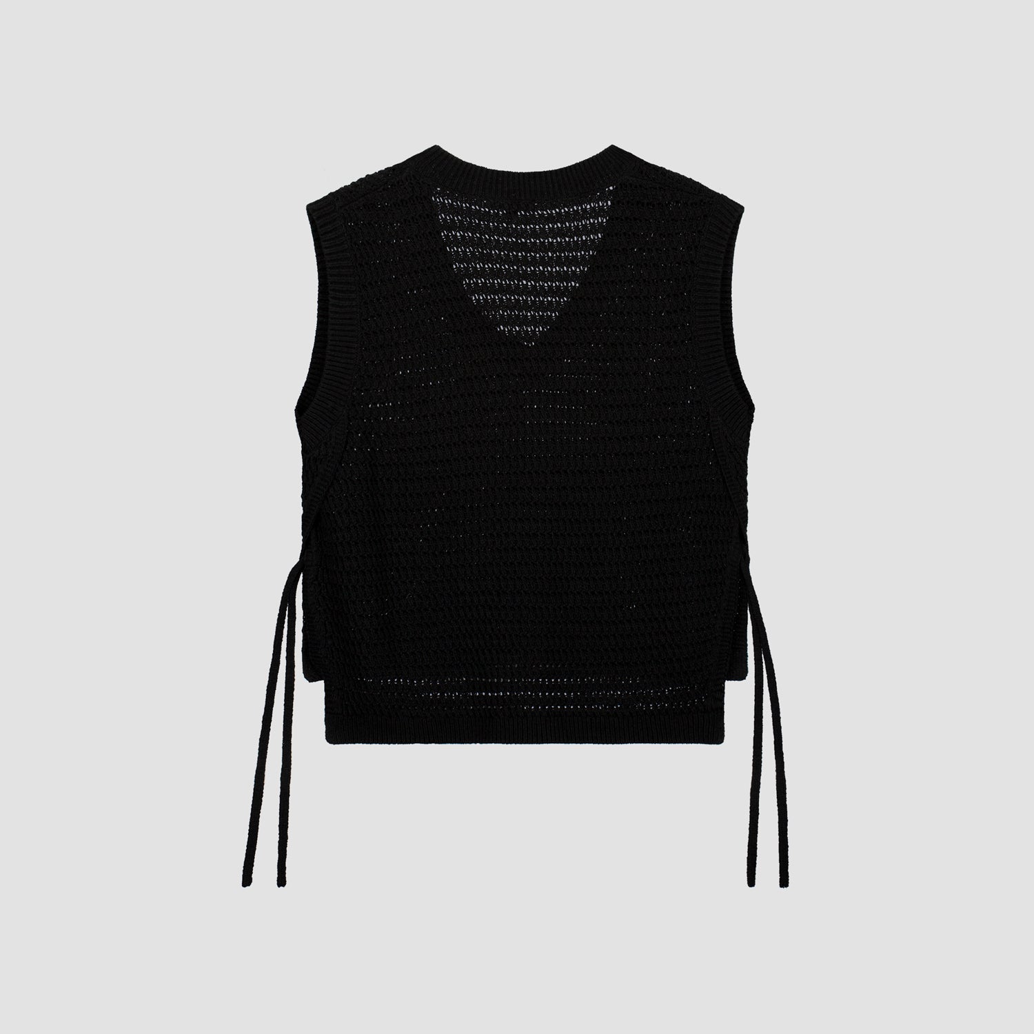 Open Knit Vest - Black