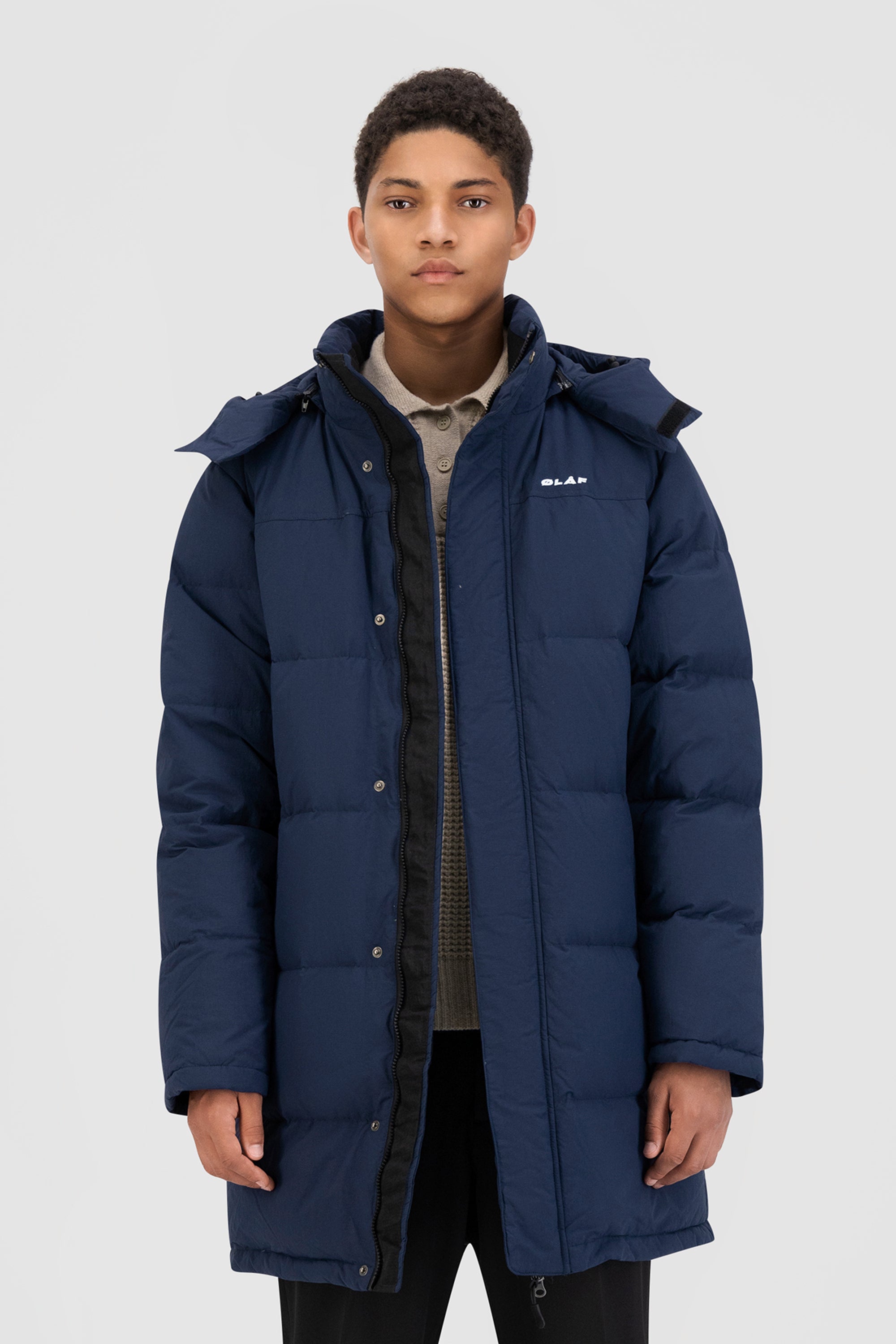 ØLÅF Long Puffer Jacket - Navy