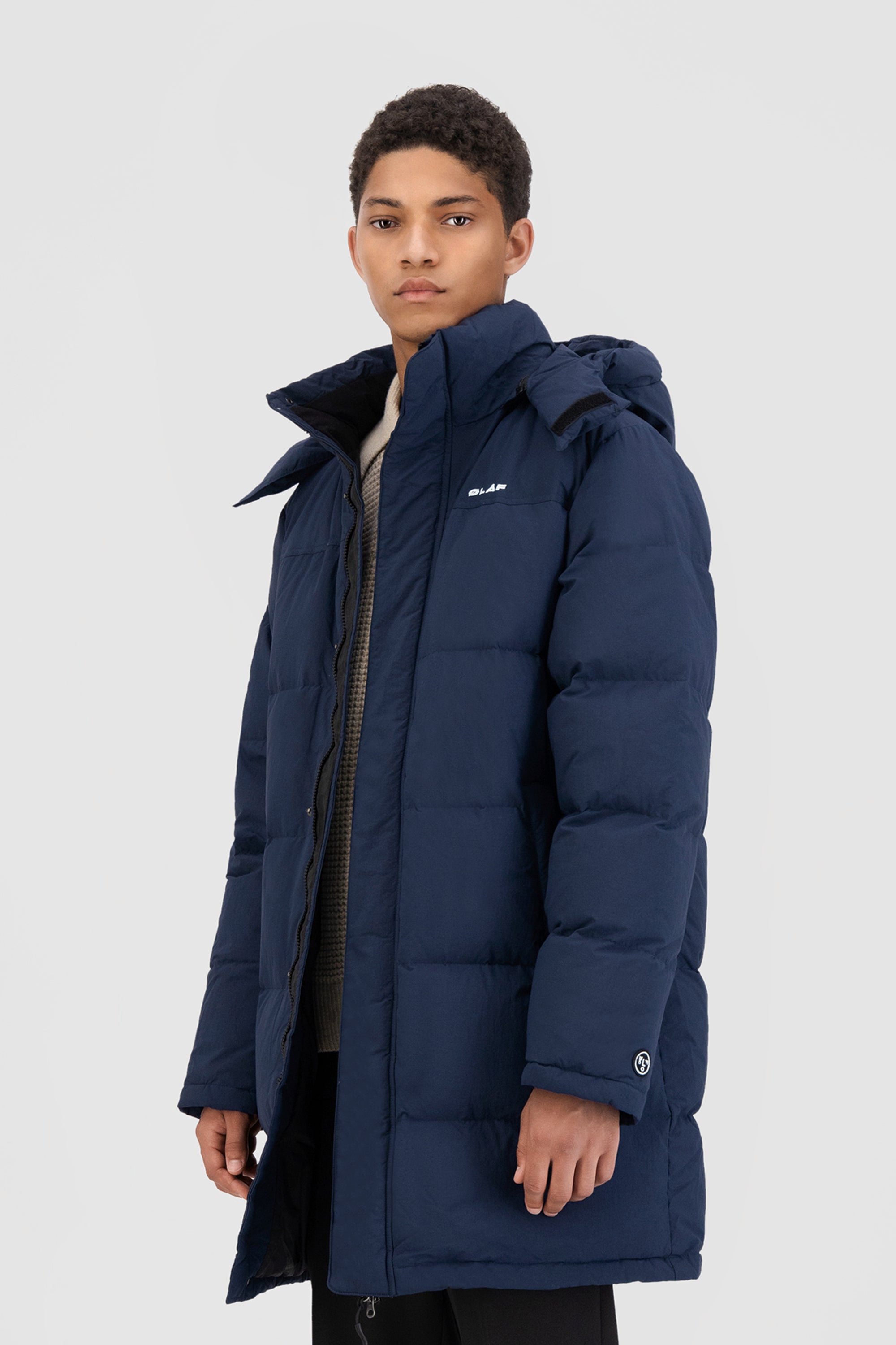 ØLÅF Long Puffer Jacket - Navy