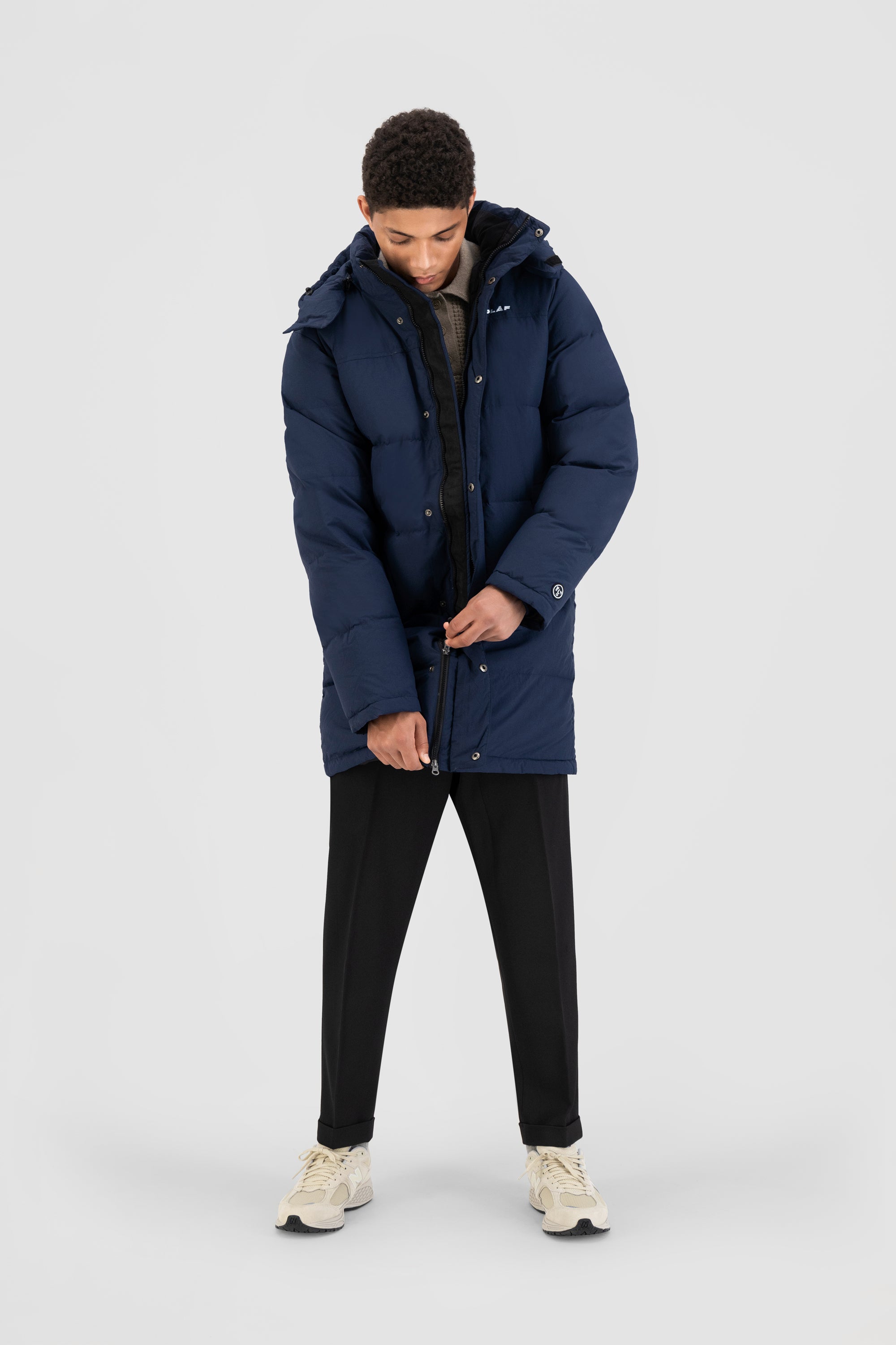 ØLÅF Long Puffer Jacket - Navy