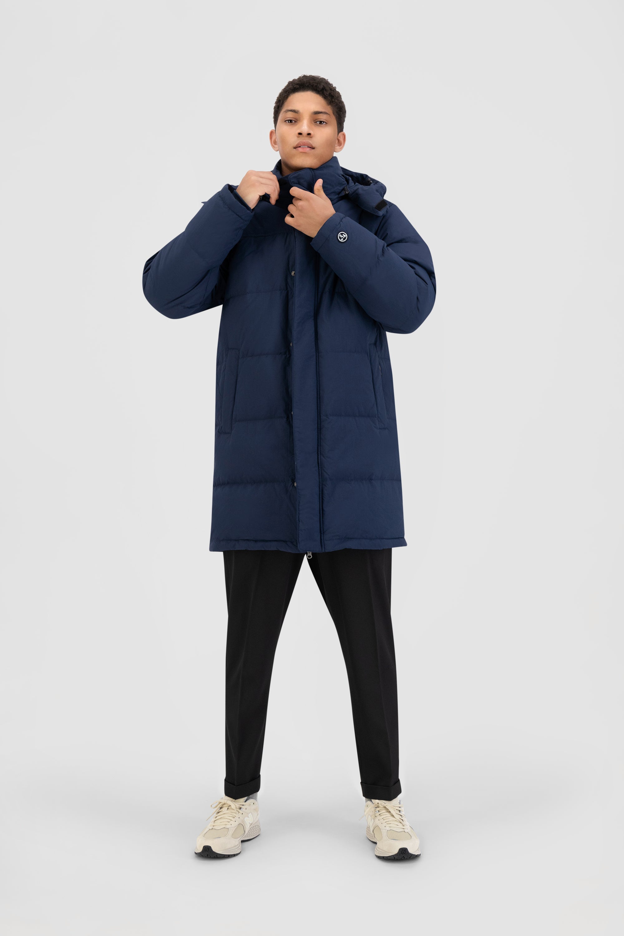 ØLÅF Long Puffer Jacket - Navy